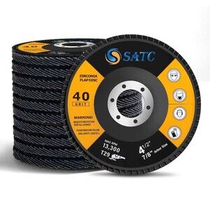 S SATC Flap Discs 4-1/2 Inch 40 Grit Zirconia Grinding Wheel Type 29 - 10 Pack